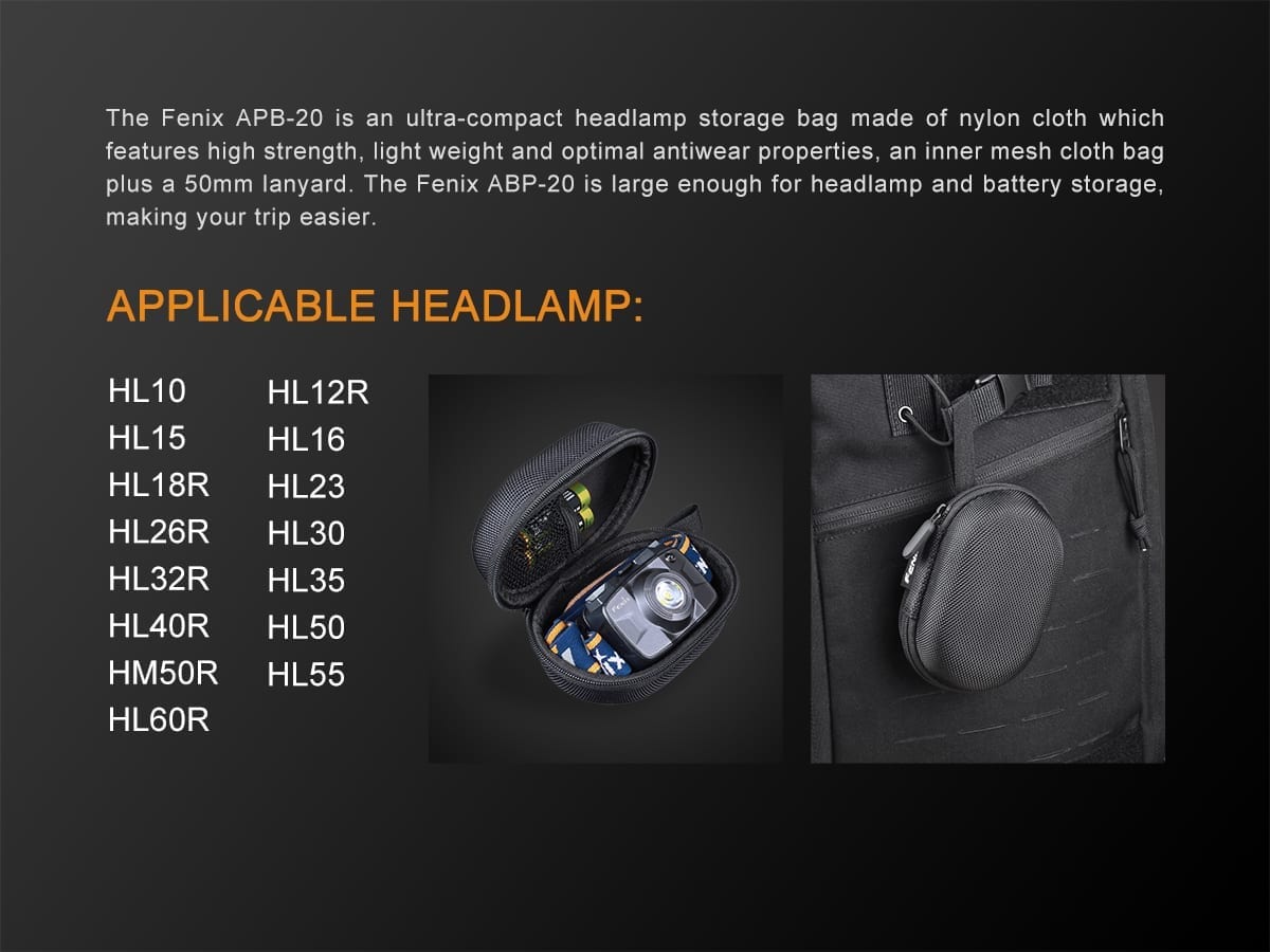 Fenix APB-20 Headlamp Storage Bag-4