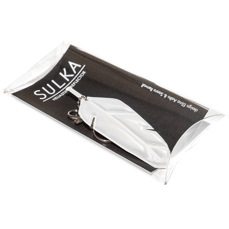 LifeSaver.fi_Heijastimet_Elina_Aalto_Saara_Renvall_pieni_sulka_valkoinen pakkaus 800×800 px